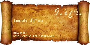 Imreh Éva névjegykártya